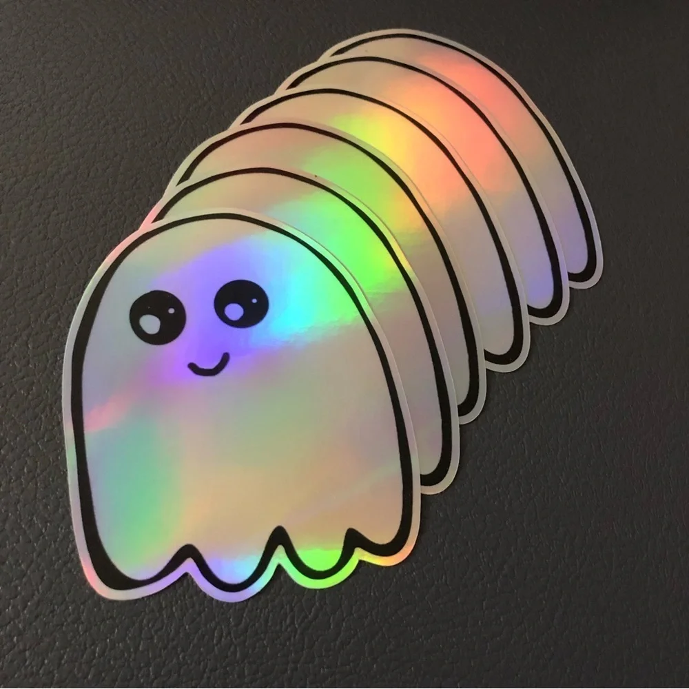 🍒 5/$25 🍒 Large Holographic Ghost Sticker | Vinyl
